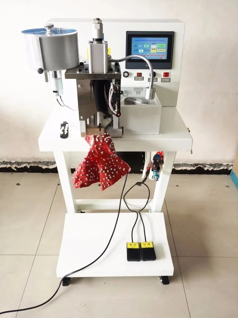 Automatic nail bead pearl laminating machine, for dress sock bead fixing machine
