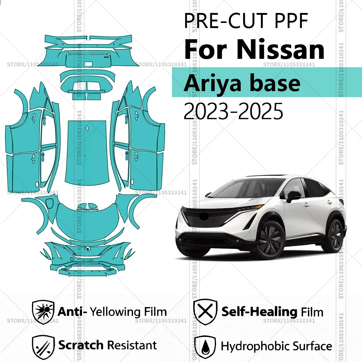 

Pre-Cut Paint Protection Film PPF Transparent Car Film Professional Automotive PPF For Nissan Ariya base 2023-2025