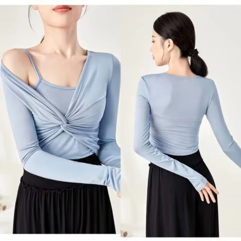 

Summer Fashion New Women's Yoga Suit Top Slim Fit Long Sleeved Tight Training Running Speed Dry Sweatshirt