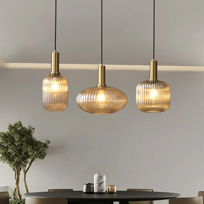 

Modern Restaurant Glass LED Pendant Lights Modern For Dining Room Pendant Lamp Bedroom Living Room Kitchen Indoor Decor Lighting