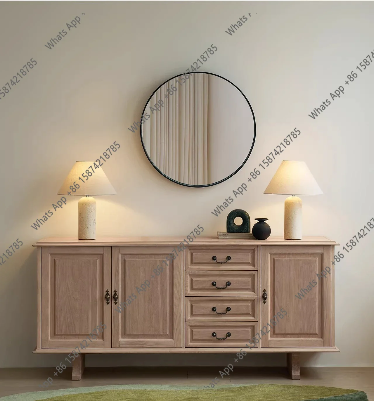 N68 Sideboard vintage log style living room home used used second-hand storage designer solid wood fashion high-end