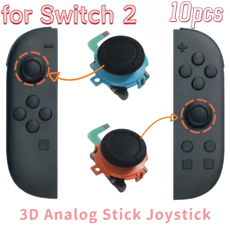 

10PCS/Lot Original For Nintendo Switch 2 NS2 New Blue Orange Joy-Con Controller Left And Right 3D Analog Joystick Replacement