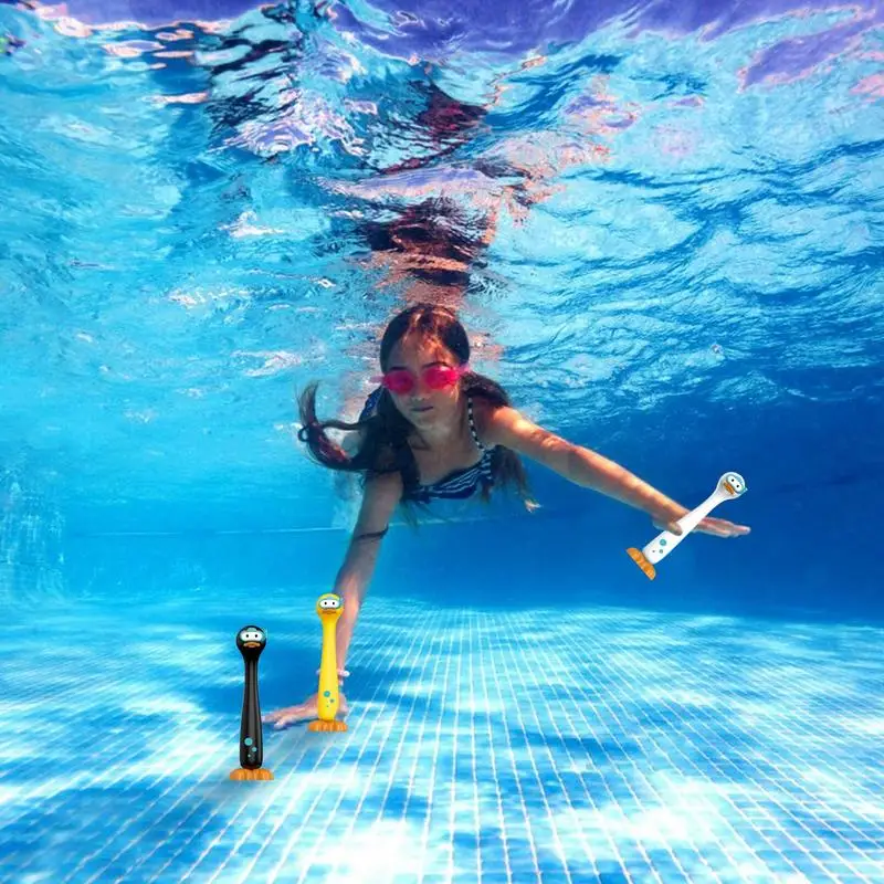 

Dive Toys For Pool Pool Diving Retrieve Rings Funny 3X Cute Cartoon Sinking Game For Family Yard Party Beach Kids Outdoor Fun