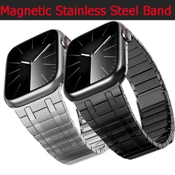 Ultra 2 49mm Magnetic Metal Link Strap For Apple Watch Series 9 10 46mm 42mm 38 40 41mm 45mm 44mm Stainless Steel Bracelet Band