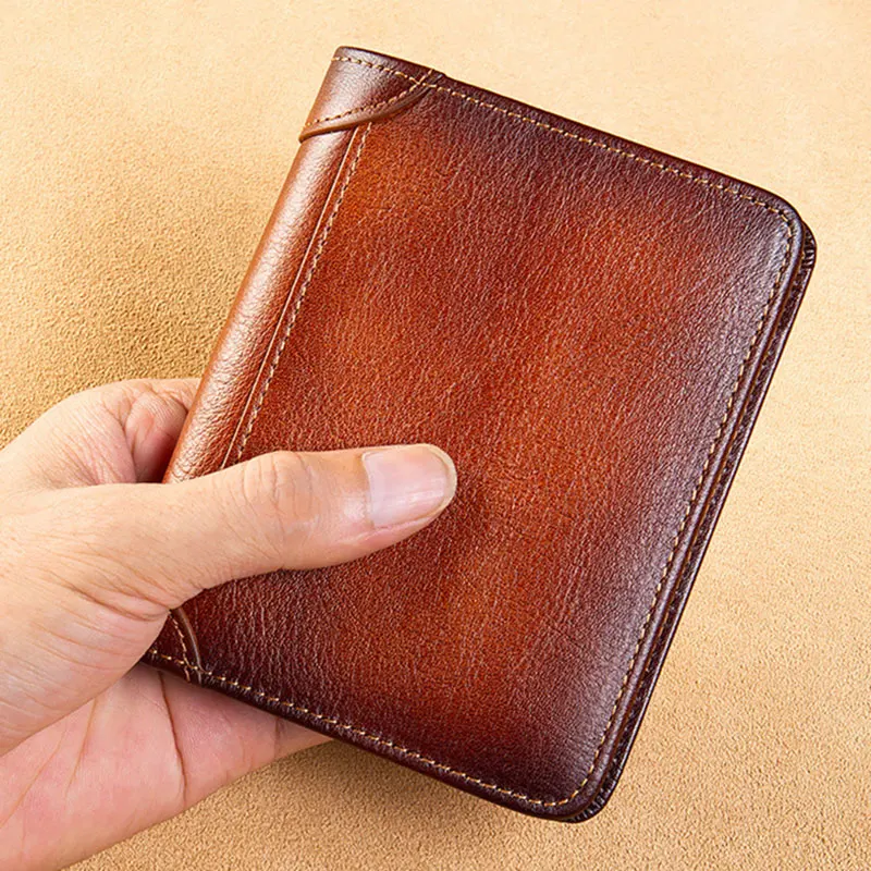 High Quality Genuine Leather Wallet Digital Currency Bitcoin Printing Card Holder Male Short Purses BK1003