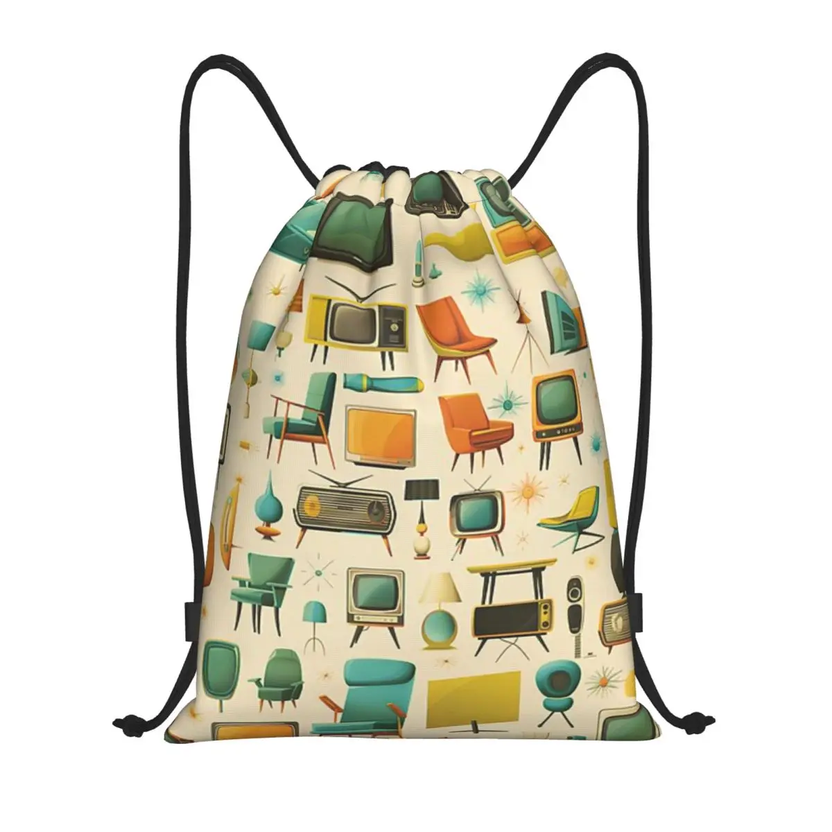 Retro Objects From The Attic Drawstring Back Pack Bag Travel Storage Package Teenagers Beach Tote Bag School Sport Shoe Bag