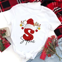 Personalized Christmas Family Matching Outfit Letter with Name T-shirt Mom Dad Daughter Son Clothes Shirts Baby Bodysuit Romper 4