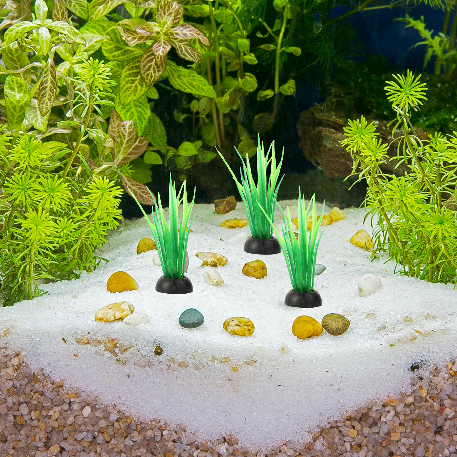 

Plastic Aquarium Decorations Realistic Fish Plants Aquatic Freshwater L scaping Lifelike Safe Water Use Thick Bottom Tank Pet