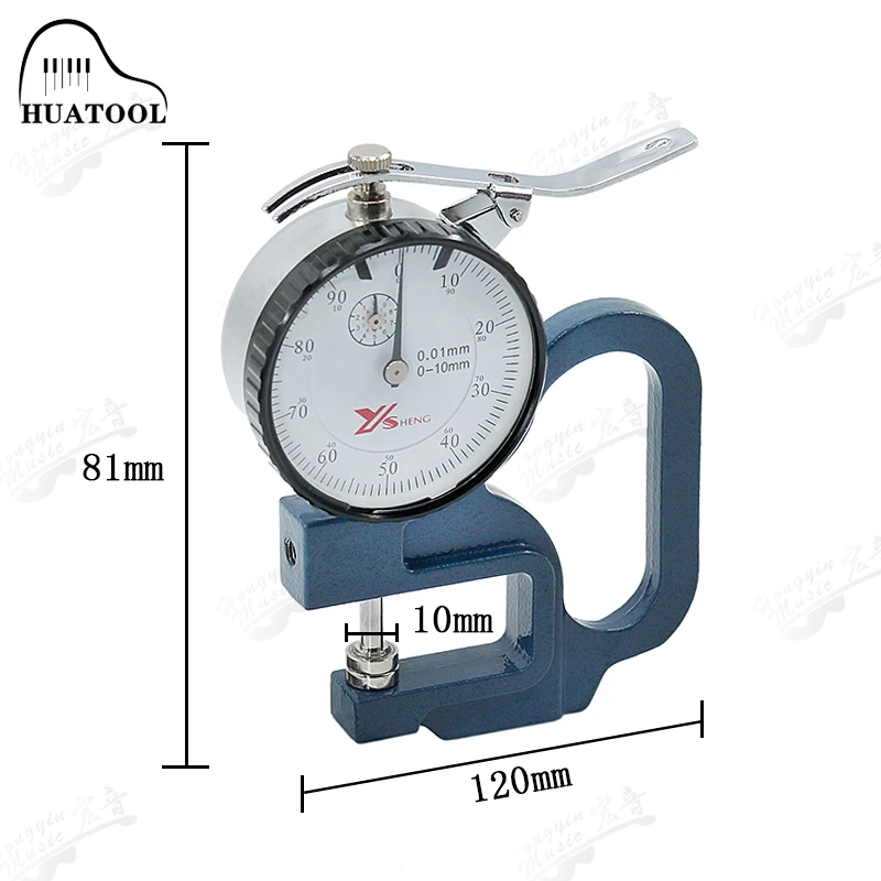 Piano tuning maintenance tool 1408 thickness gauge (0-10mm) Paper gauge thickness measuring instrument