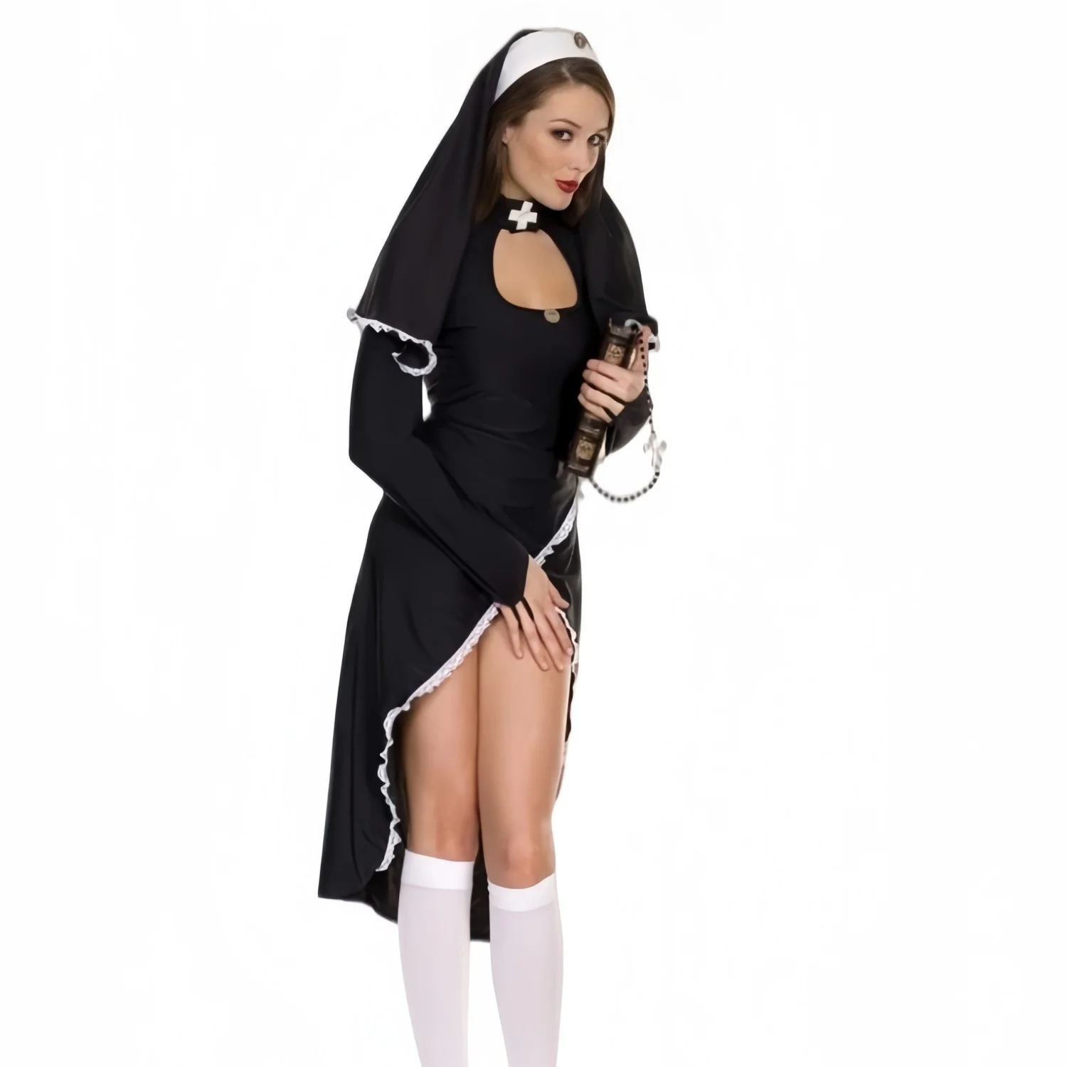

Sexy Nun Costumes Black Sexy Uniform Female Cosplay Costume Clothing