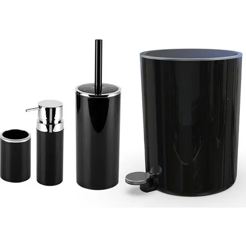 Primanova Lenox 4parça Bathroom Set Black (Sure Accessory)