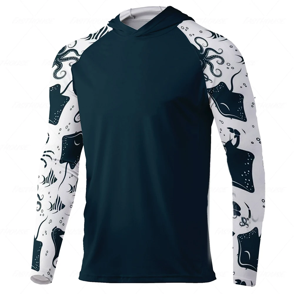 New Fishing Shirts Performance Tops Wear Fishing Clothing Long Sleeve Jersey UV Protection Men's hoodie