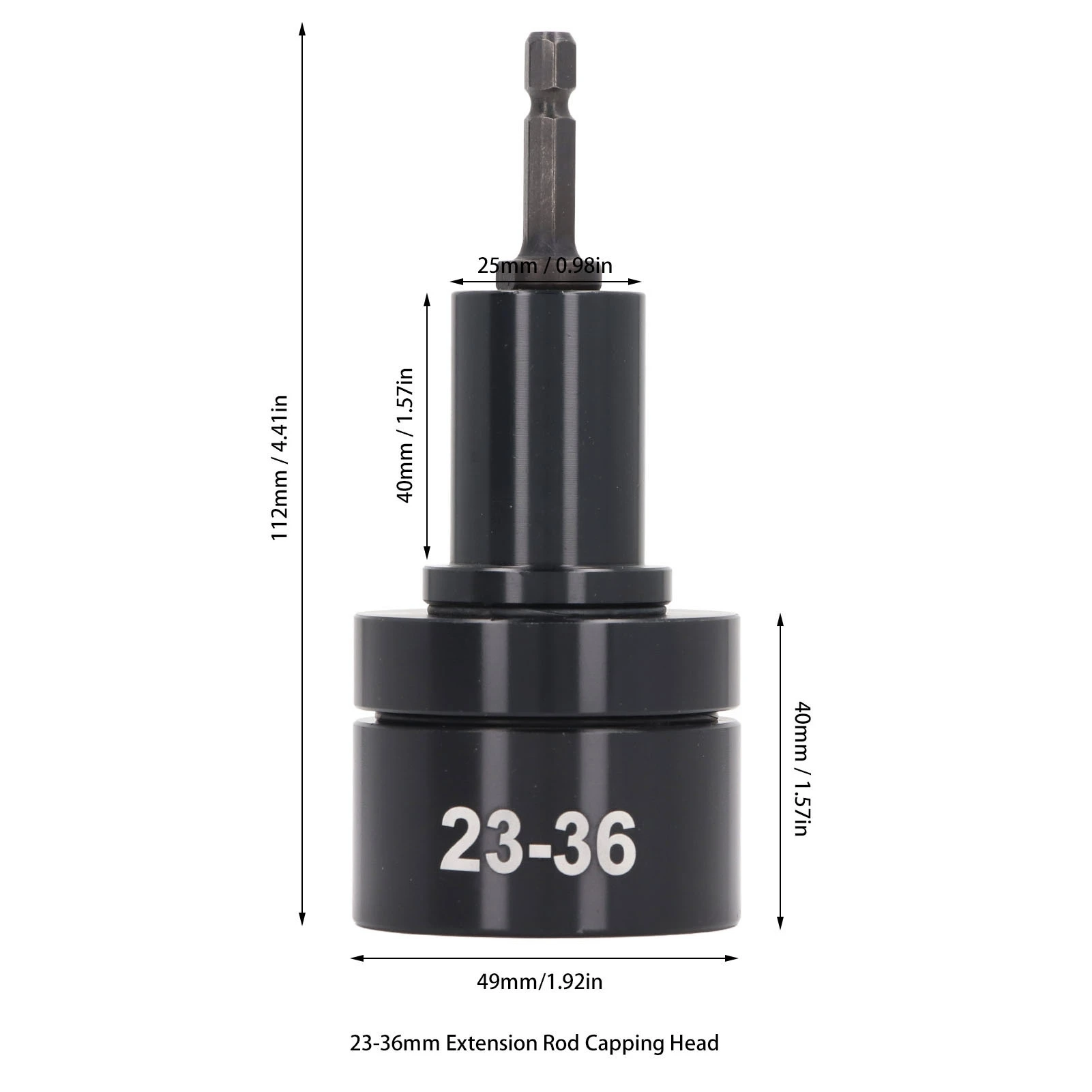Capping Machine Bit 23‑36mm Lengthen Automatic Locking Stop Handheld Electric Cap Sealing Machine Bit