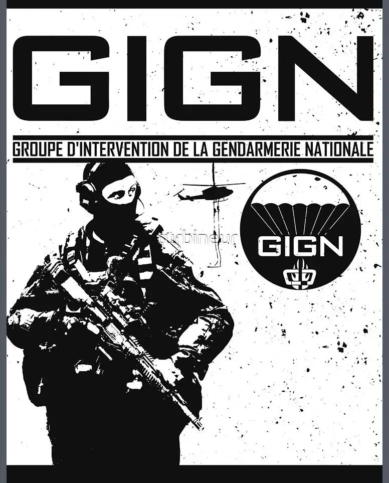 GIGN Lực Lượng Tinh Nhuệ Quốc Gia Hiến Binh Can Thiệp Nhóm Nam Áo Thun Cổ Áo Hoodie Thu Đông Áo Quần Tây