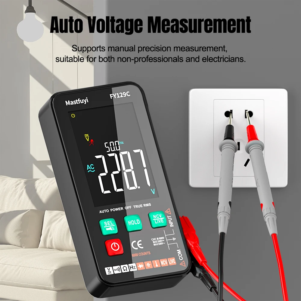 ​MASTFUYI Digital Multimeter Auto-Ranging Voltage Capacitance Resistance Diode Tester Tool with HD Large Screen and Stand​