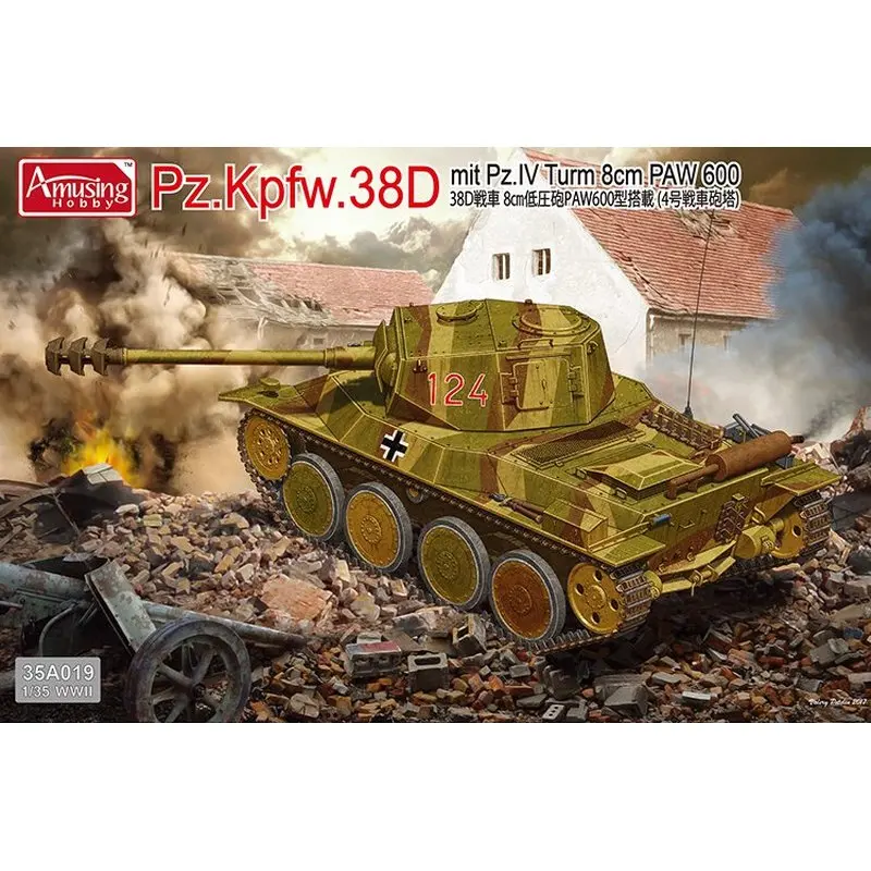 

Amusing Hobby 35A019 1/35 Pz.Kpfw.38D mit Pz.IV Tum 8cm PAW 600-масштабная сборка, набор моделей