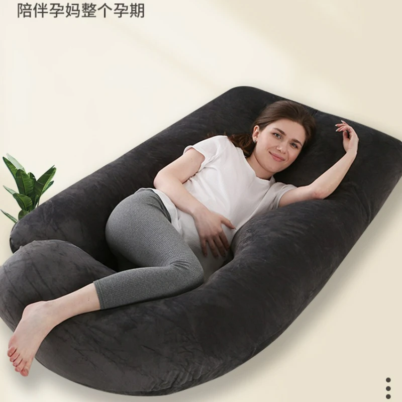 Pregnant Pillow Enlarged Thickened Crystal Velvet J-shaped Sleeping During Pregnancy Leg Clamps for Pregnant Women