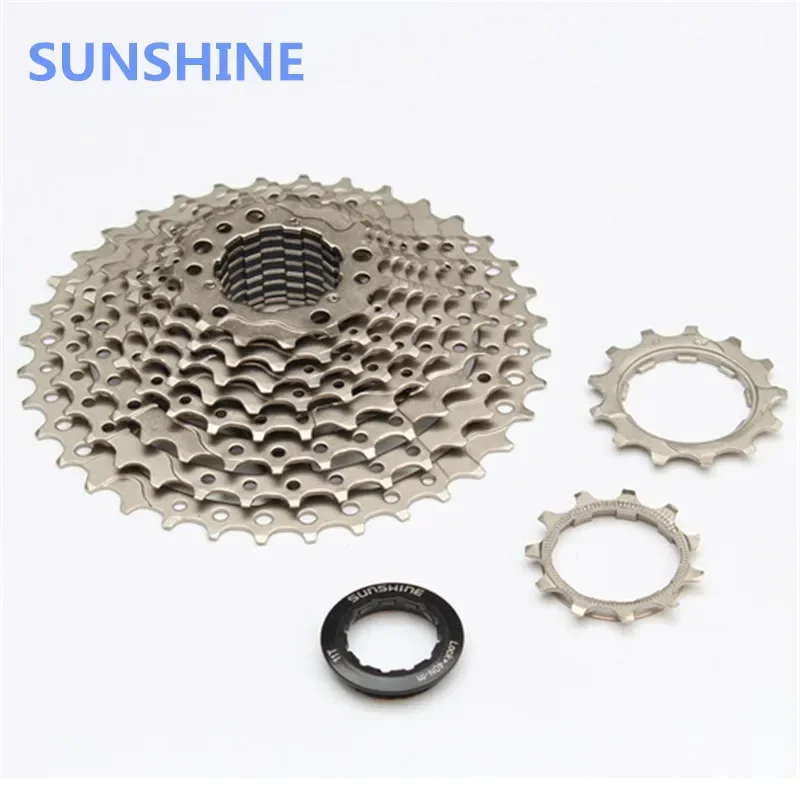 

SUNSHINE 10 Speed Cassette Flywheel Mountain Bike Freewheel 11-36T Free Wheel High Tension Steel Nichrome Silver Bicycle Parts