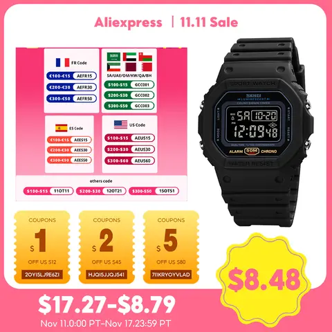 Men's Digital Sport Watch with Dual Time Skmei