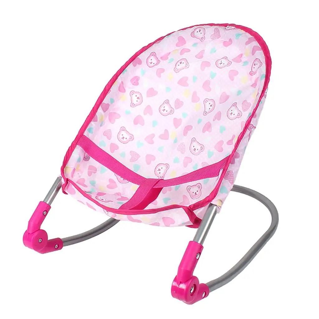 Simulation Reborn Doll Bouncer Foldable Toddler Rocking Chair Mini Furniture Set for Kids Pretend Play Dollhouse