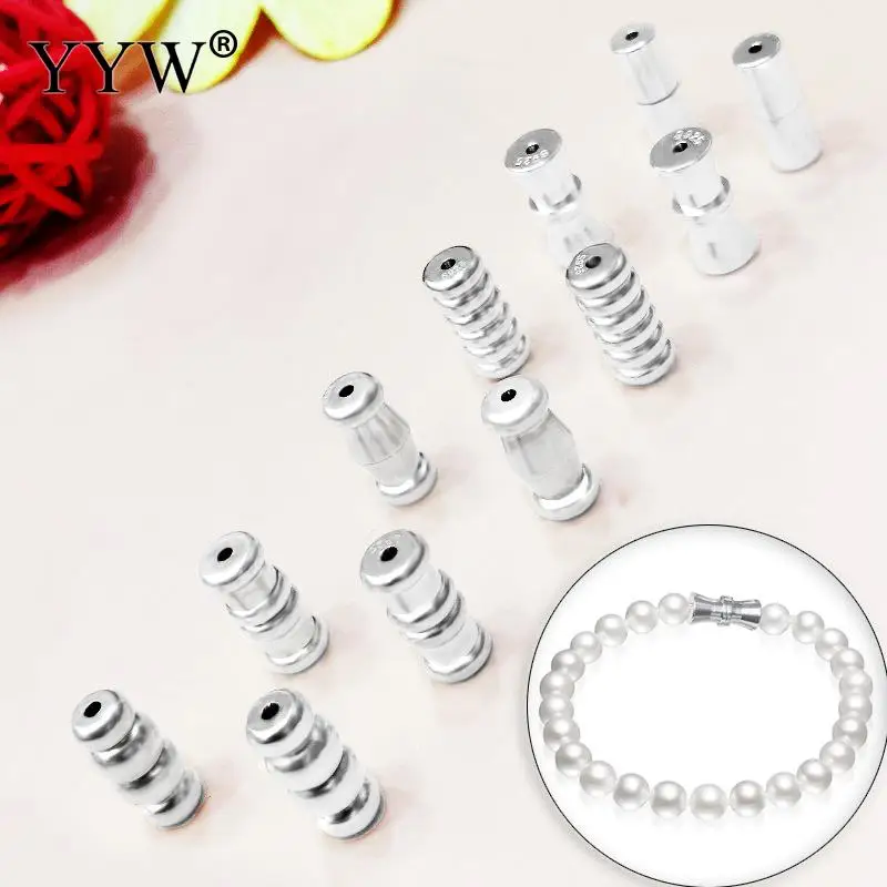 

925 Sterling Silver Pearl Necklace/Bracelets Buckle Clasps S925 Twisted Screw Connection Buckle DIY Fine Jewelry Accessories