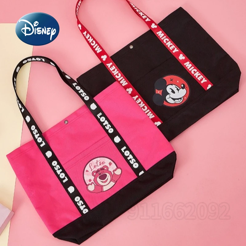 

Новая женская сумка с Микки Диснеем, парусиновая модная оригинальная женская сумка с героями мультфильмов, большая вместительная женская сумка для хранения