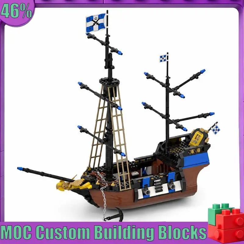 706PCS Vintage Multi Mast Ocean Sailing Pirate Vessel Custom Building Blocks Nautical Assembly Model Birthday Gift For Collector