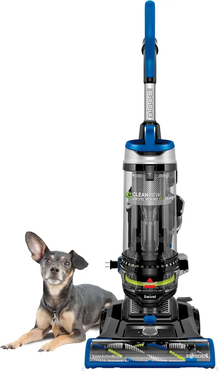 CleanView Swivel Rewind Pet Reach Vacuum Cleaner, with Quick Release Wand, Swivel Steering and Automatic Cord Rewind, 31