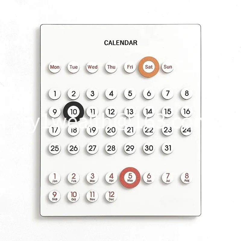 Creative wooden perpetual calendar - home decor ornament & desktop photography prop