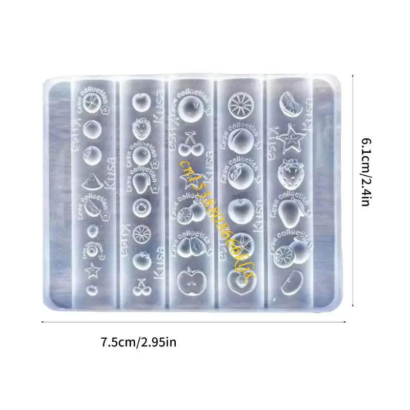 أظافر الفاكهة المصنوعة يدويًا أسماء القالب السيليكون للأظافر الفريدة زخرفة زخرفة المشاريع قالب فن الأظافر 066C