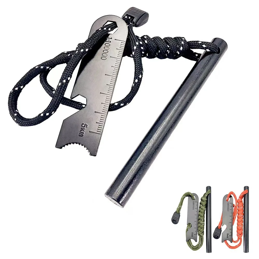 2PCS /Set Outdoor Hot Selling Survival Igniter with Scraper Blade Convenient Hiking Camping Igniter EDC Small Tool