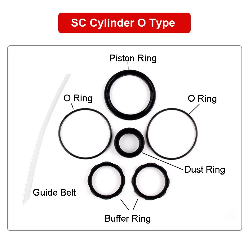 6/7Pcs SC Cylinder Diameter 32 40 50 63 80 100 125 160mm Air Cylinder Repair Kits Airtac Pneumatic Standard Piston Seal Ring Kit