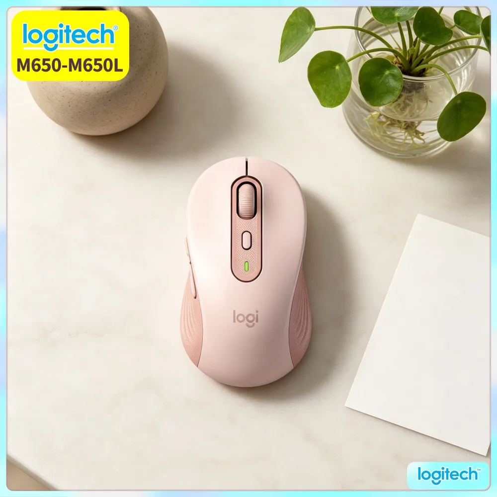 Logitech M650/M650L Signature Mouse Wireless Rubberized Anti Slip Grip Dual Connection Wide OS Compatibility Home Use
