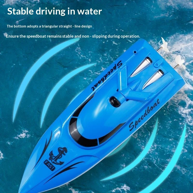 

2.4G Remote Control High Speed Electric Speed Boat Rechargeable Stable Bottom Design For Outdoor Pool Lake Water Toy Model