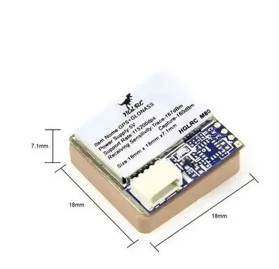 HGLRC M80 PRO M80PRO M8N GPS GLONASS GALILEO QZSS SBAS BDS QMC5883 Compass 5V Power  25mm x 8.3mm For FPV Drones Fixed-wing