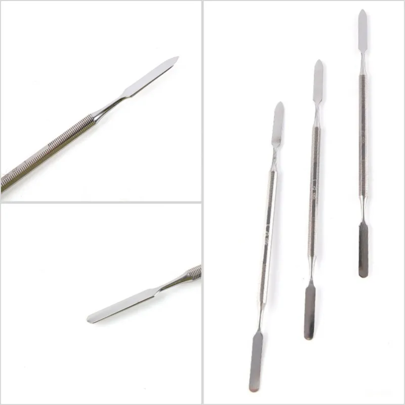 3szt Szpatułka do mieszania ze stali nierdzewnej Narzędzie Spatuler Rod Dental Nail Art Makeup Foundation Eyeshadow Mixing Stick Color Tools