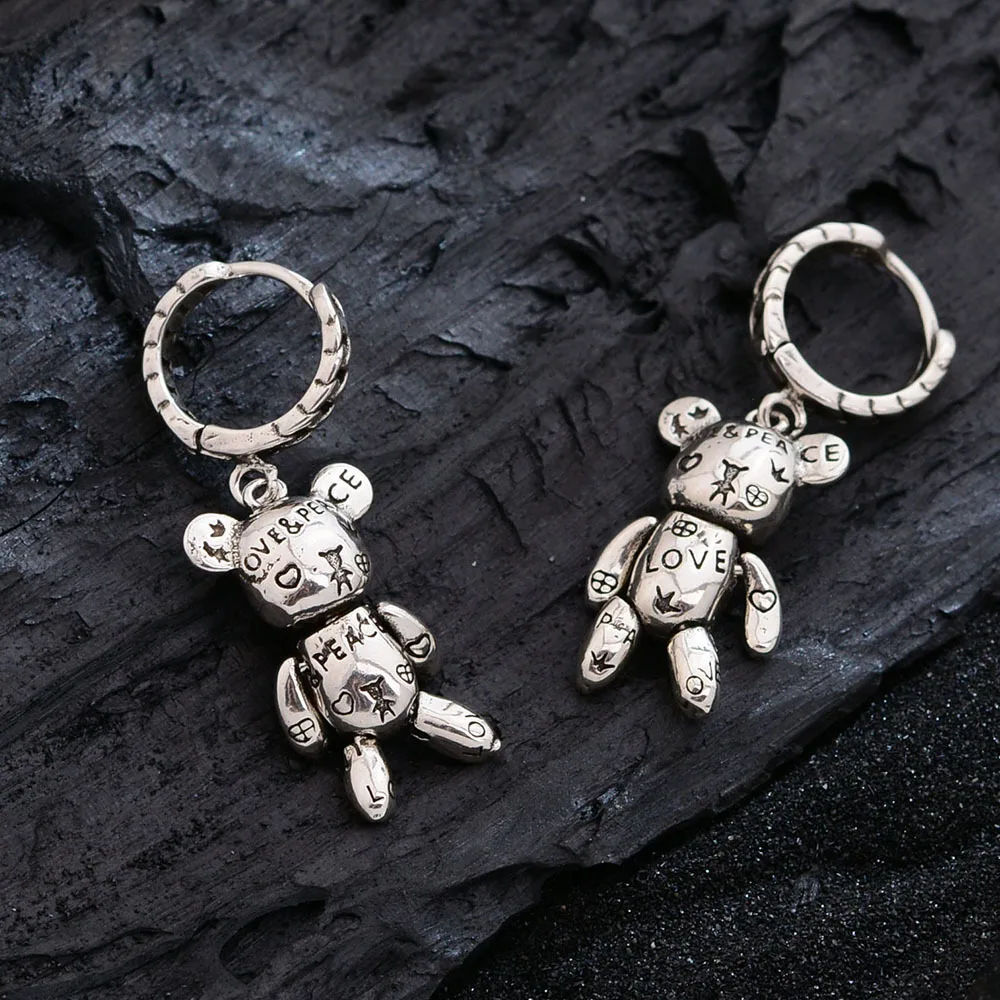 New Arrival Lovely Bear Animal 925 Silver Needle Ladies Tassels Stud Earrings Promotion Jewelry For Women Anti Allergy Gifts