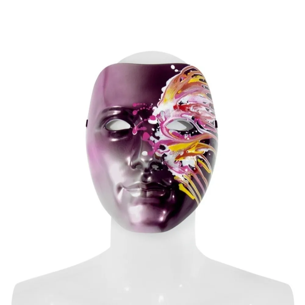 Luxury Plastic Phantom Paint Face Mask Colorful Flowing Full Face Mask Party Supplies Eye Mask Anime Cosplay Props Nightclub