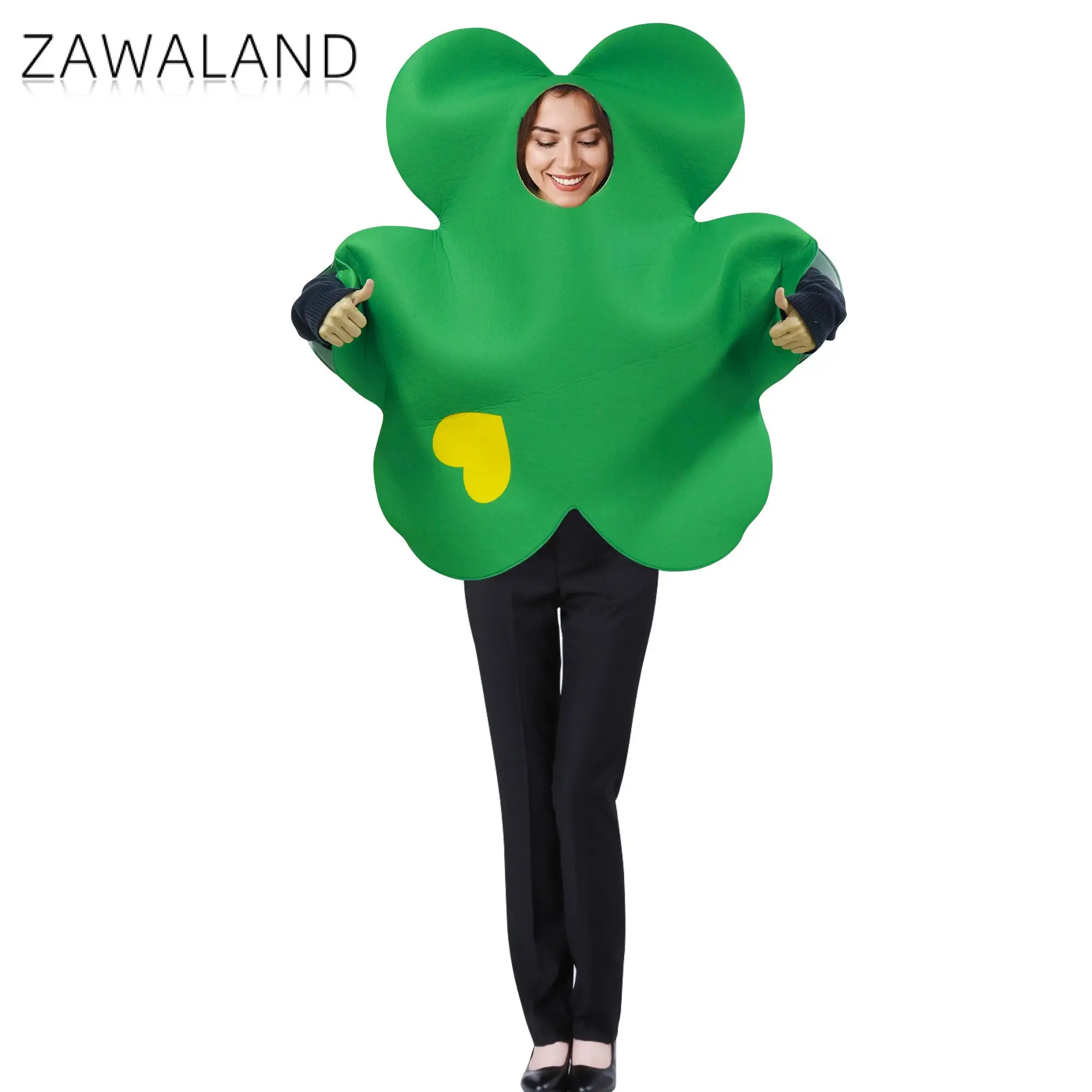 Zawaland St. Patrick's Day Sponge Men Women Costumes Hat Funny Cosplay Clothes Irlend Flag Printing Suits Carnival Holiday Wear