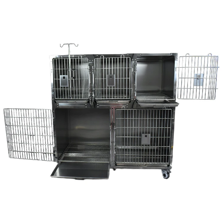 Yonker Safety Lock Veterinary Clinic Animal Five Doors Infusion Cage For Cats