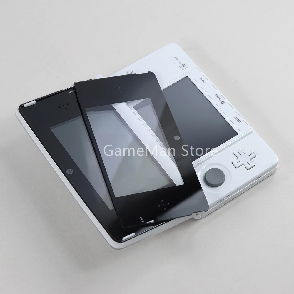2 unids/lote reemplazo de cubierta de lente de marco de pantalla LCD frontal superior de plástico blanco negro para 3DS