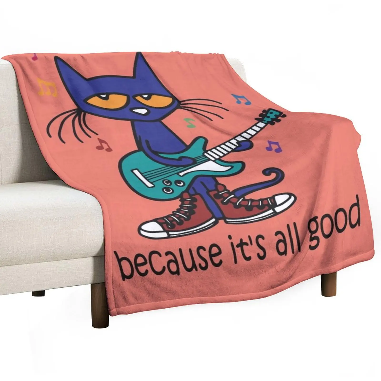 

Pete the cat singing Throw Blanket All Season Soft Lightweight Blanket for Home