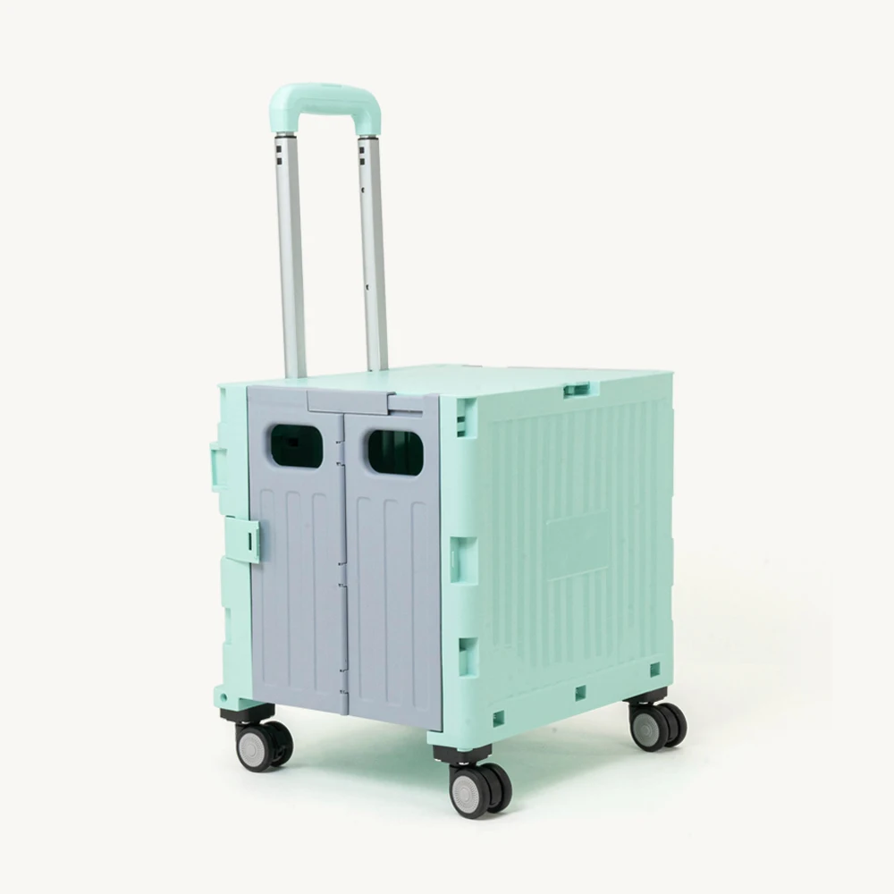 Custom Waterproof Supermarket Store Storage Trolleys Carts Camping Portable Foldable Shopping Cart Shopping Trolley