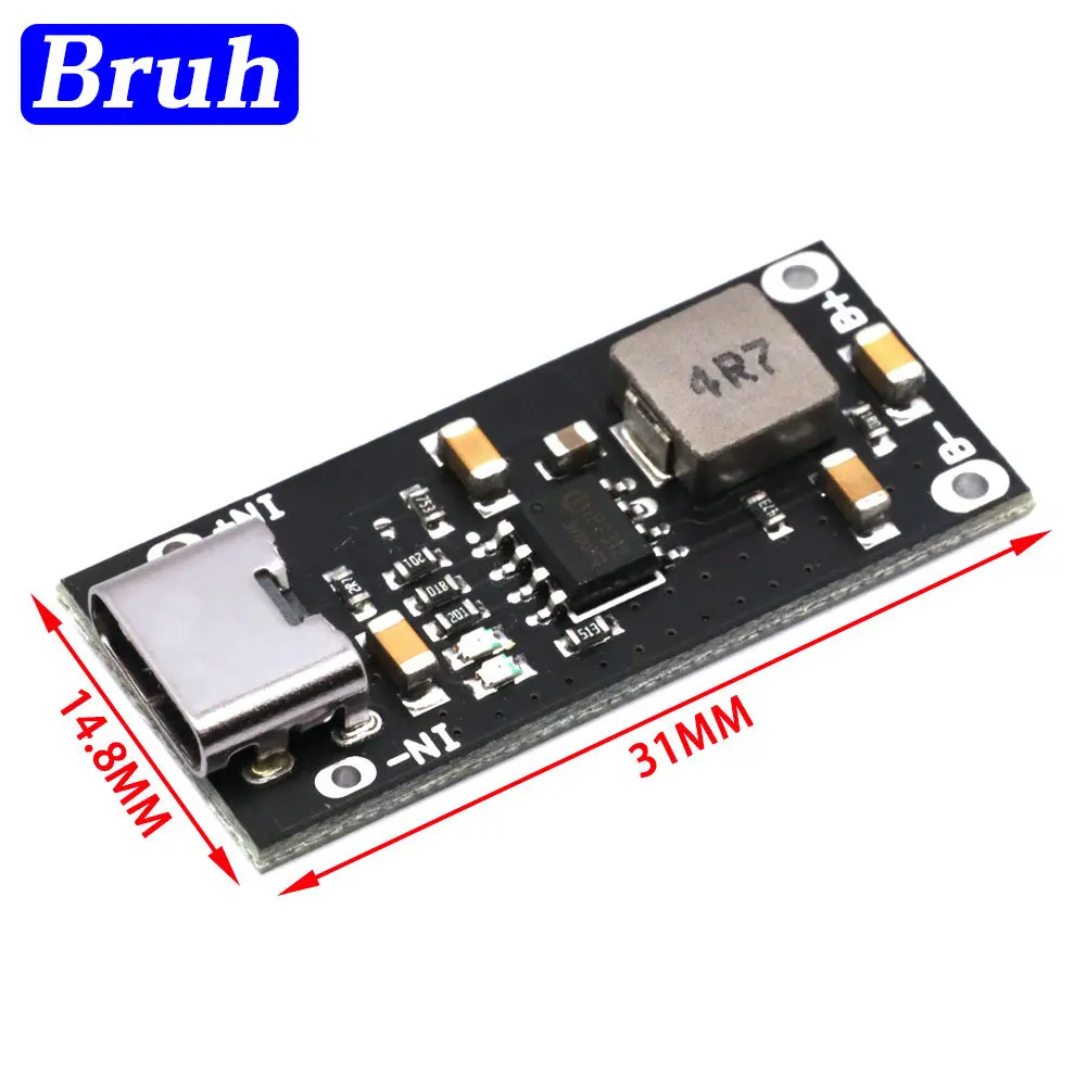 Type-C USB 3A High Current IP2312 Polymer Ternary Lithium Battery Quick Fast Charging Board Charger Module CC/CV Mode 5V To 4.2V