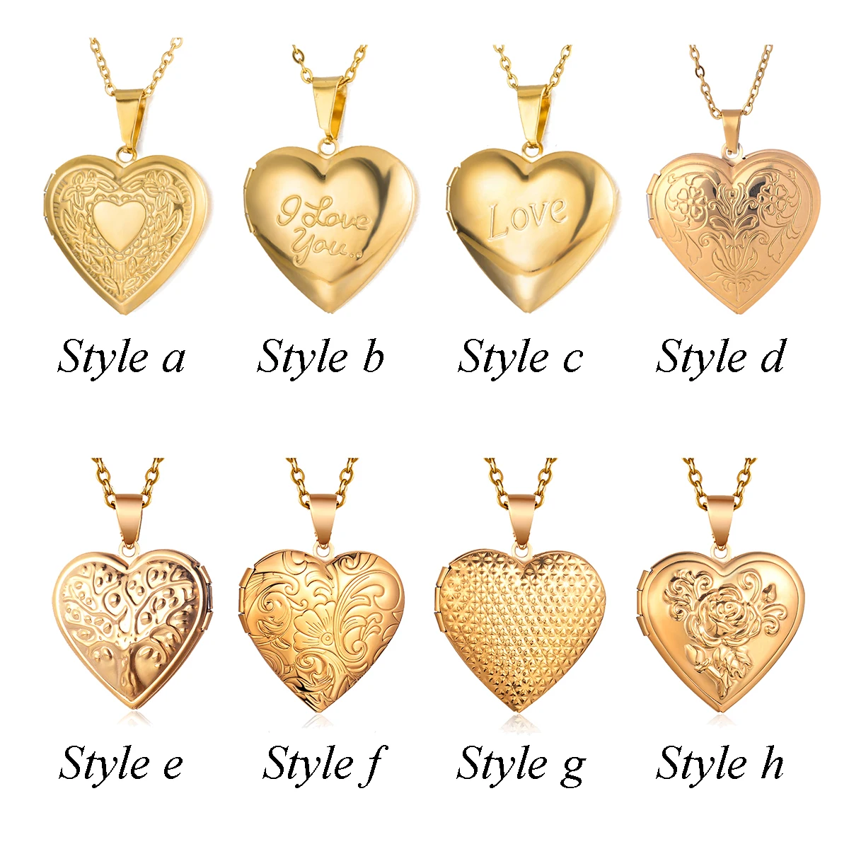 الأزياء الفولاذ المقاوم للصدأ الحب القلب المنجد المعلقات يمكن وضع صور قلادة لصديق الأسرة هدايا مجوهرات مخصصة #1