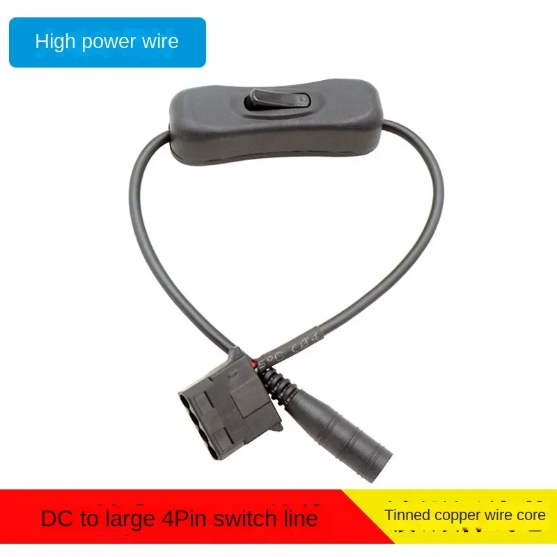 DC 5.5 x 2.1 mm Female 1 To 1 12V 4Pin PWM Fan Adapter Power Supply Connector Cable with ON Off Switch 0.3M