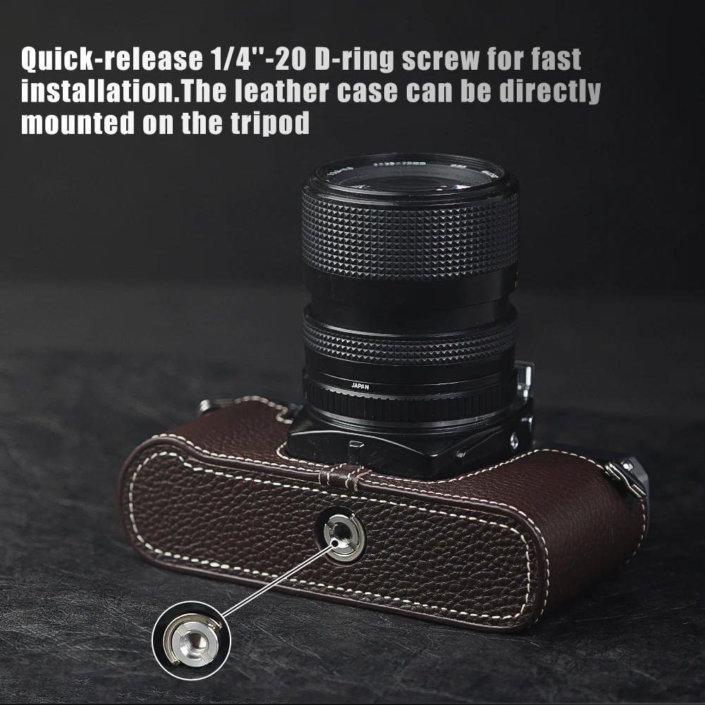 Tas kulit asli kamera X370 casing setengah buatan tangan untuk Minolta X370 casing tali kamera tali kulit setengah casing