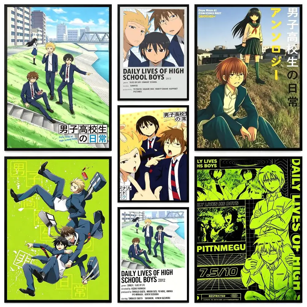 anime Daily Lives of High School Boys Poster Poster HD Frameless Preppy Style Wall Art Home Decor For Living Room Bedroom Gift