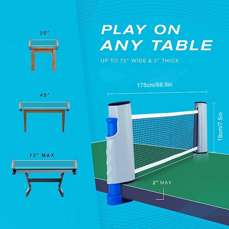 Professional Table Tennis Sports Trainning Set Racket Blade Mesh Net Ping Pong Student Sports Equipment Simple Portable