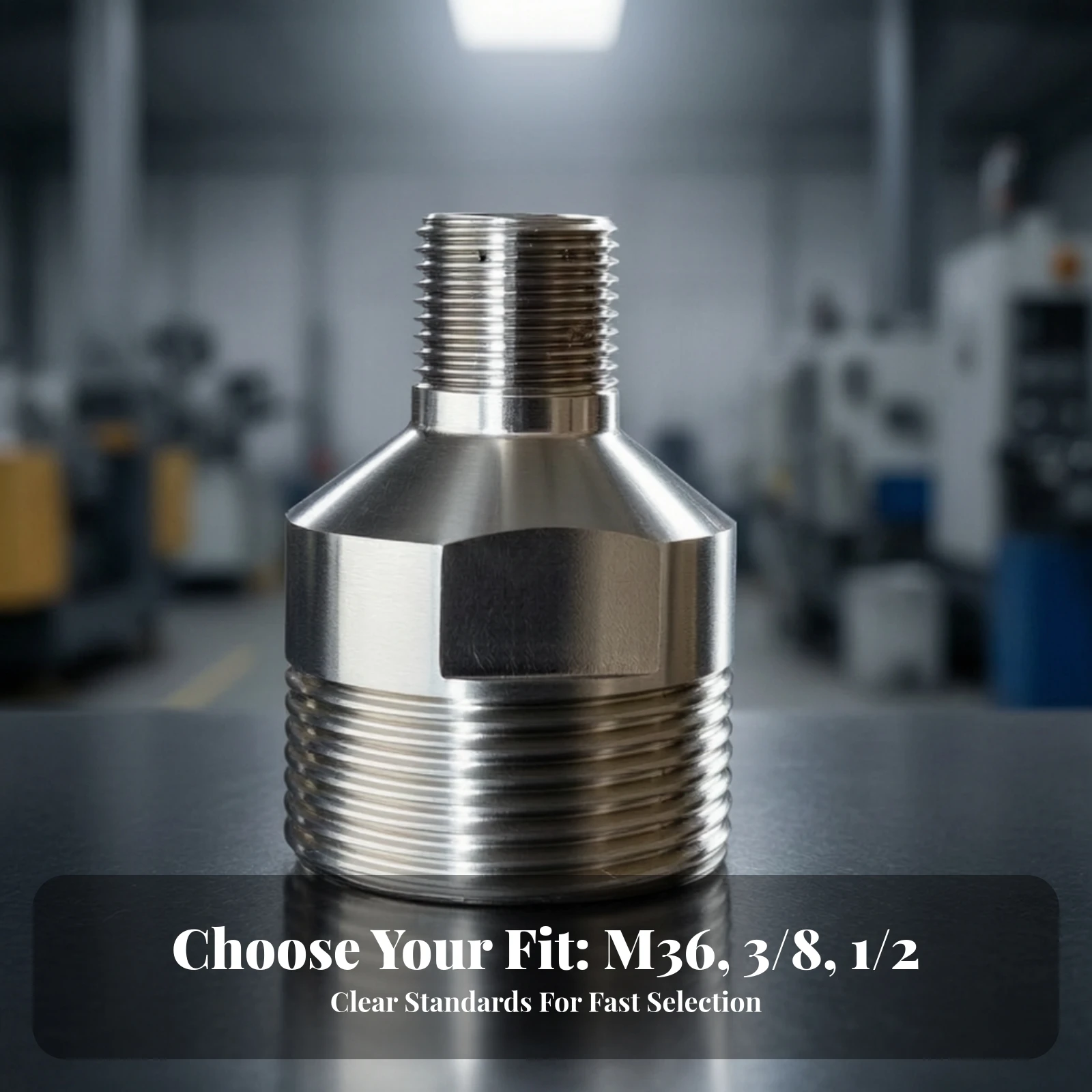 Hex Adapter with Male Threads Stainless Steel Thread Converter Hardware Corrosion-Resistant for Maintenance Technicians